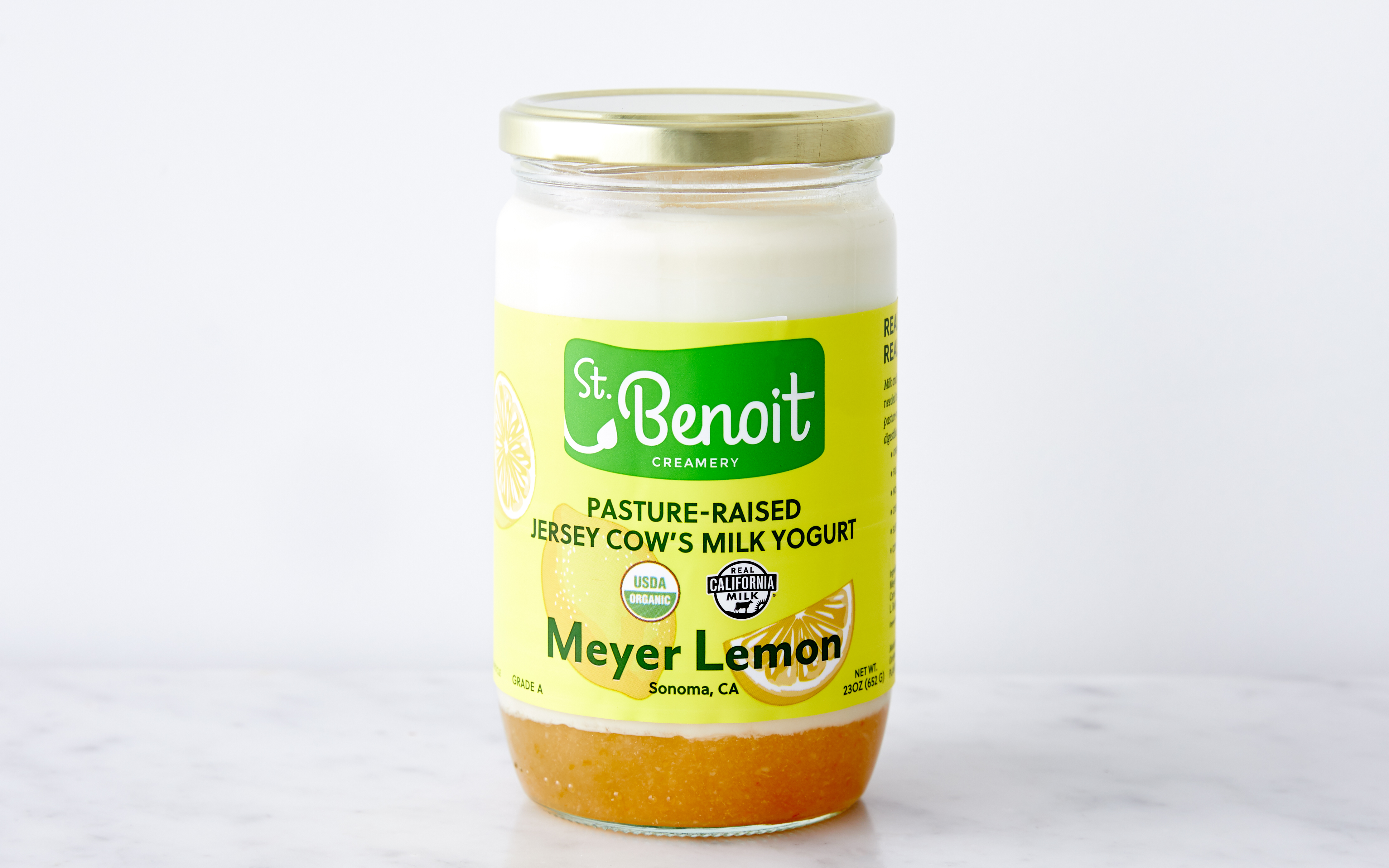 Organic A2 PastureRaised Meyer Lemon Yogurt 23 oz St. Benoit