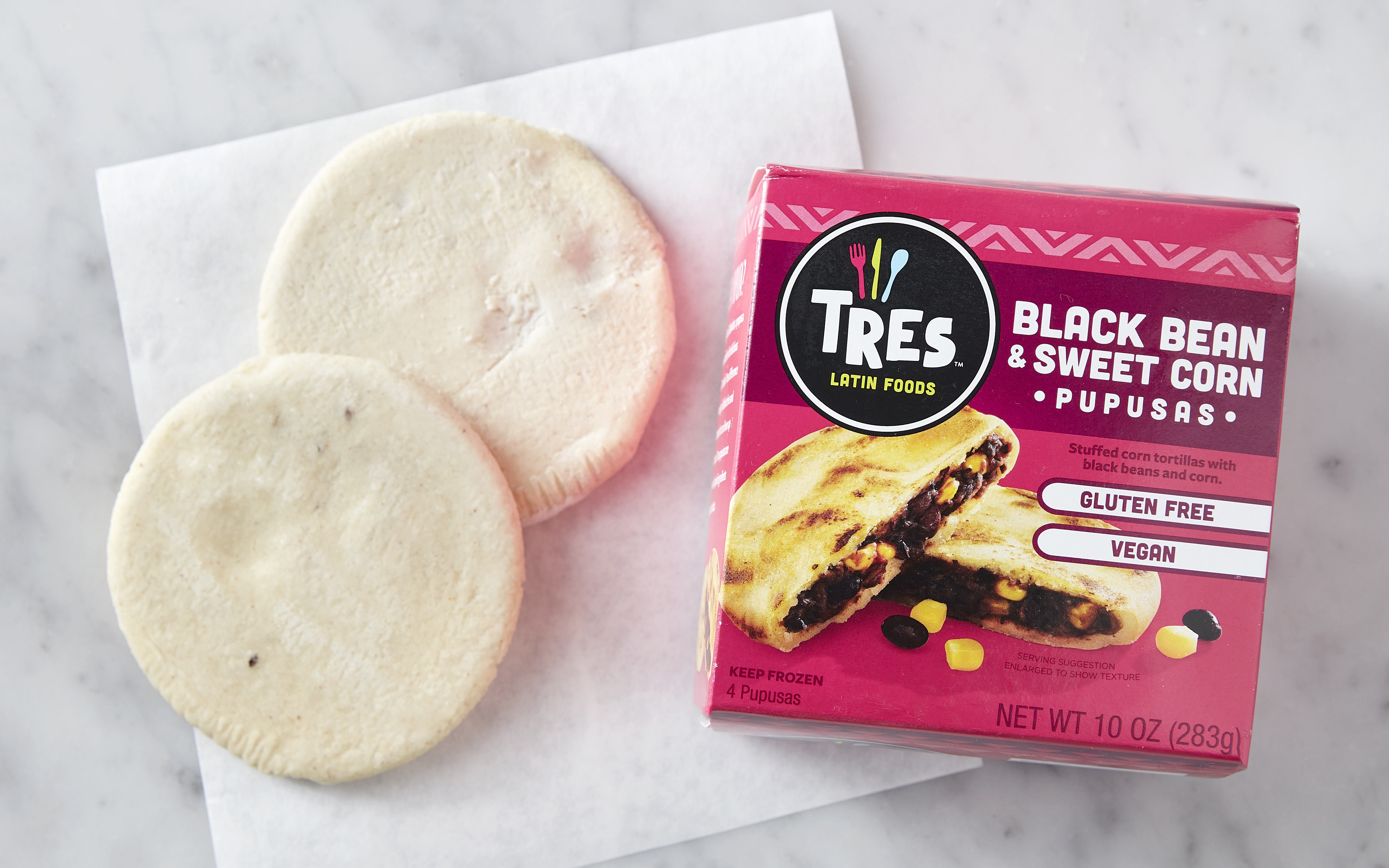 Black Bean & Sweet Corn Pupusas 4 count Tres Latin Foods Good Eggs