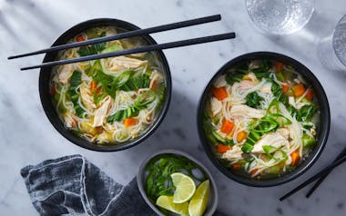 Chicken Noodle Soup with Ginger & Greens
