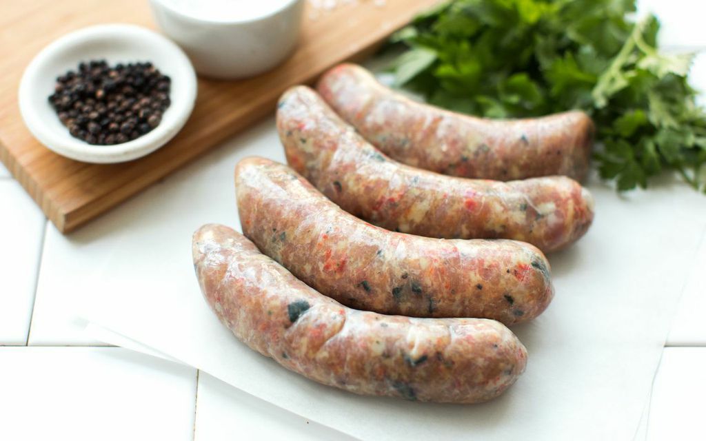 Tomato Basil Chicken Sausage Frozen 1 lb Haley s Sausage