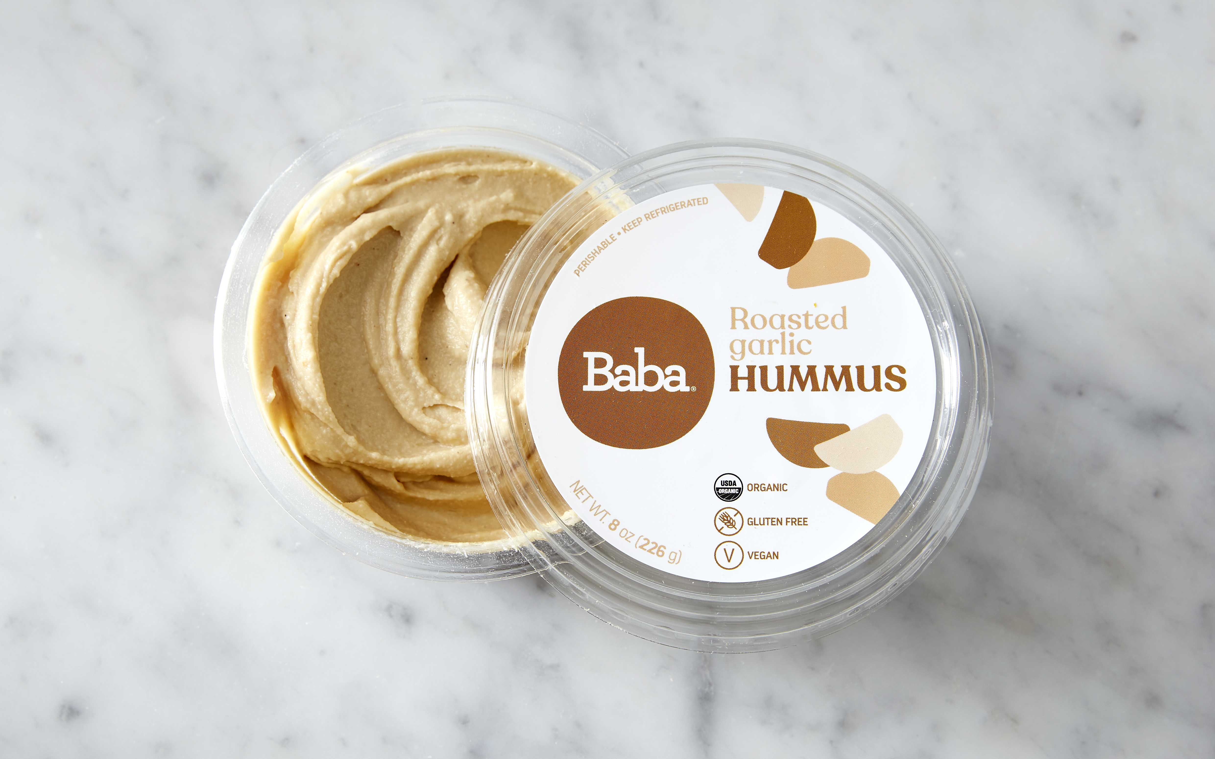 Organic Roasted Garlic Hummus 8 oz Baba Small Batch Good Eggs