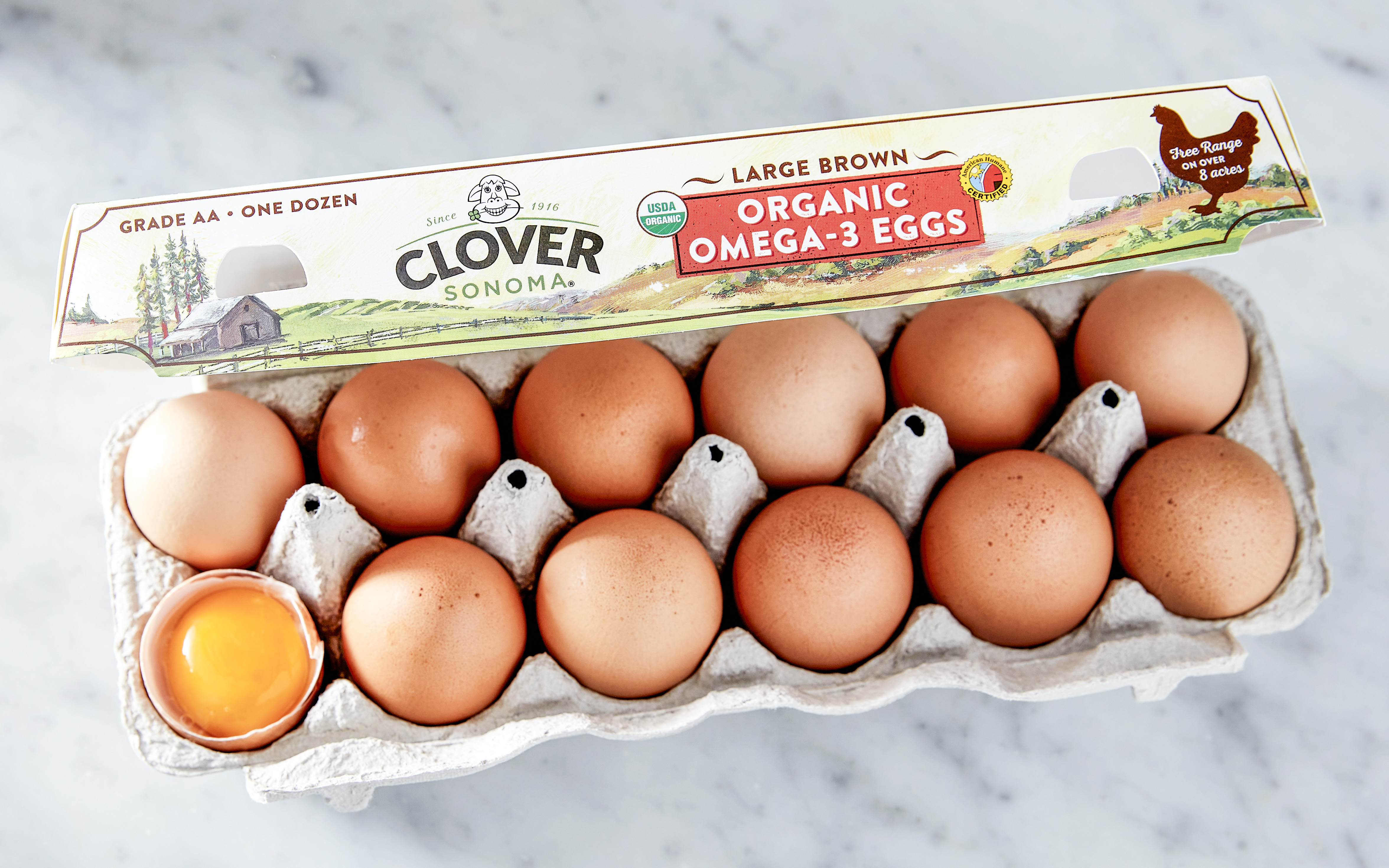 Organic Free Range Omega 3 Brown Eggs Large 1 dozen