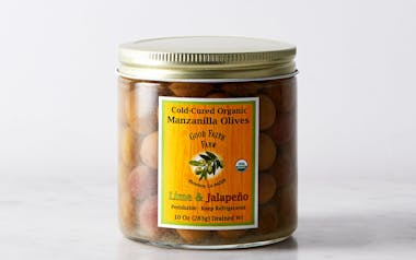 Cold-Cured Manzanilla Olives with Lime & Jalapeno