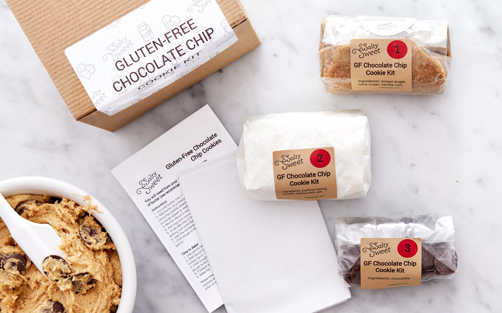 WheatFree Chocolate Chip Cookie Baking Kit 20 count Salty Sweet