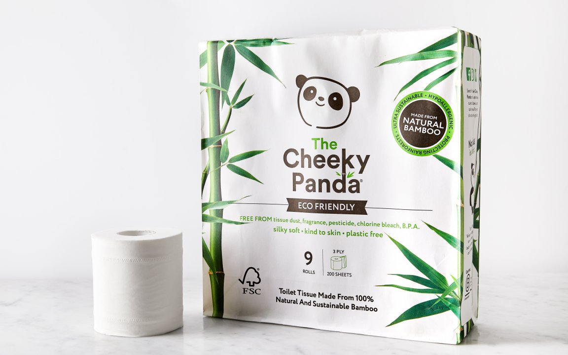 The Cheeky Panda Ultra Sustainable Hypoallergenic 100% Bamboo Toilet Roll Pack 9 