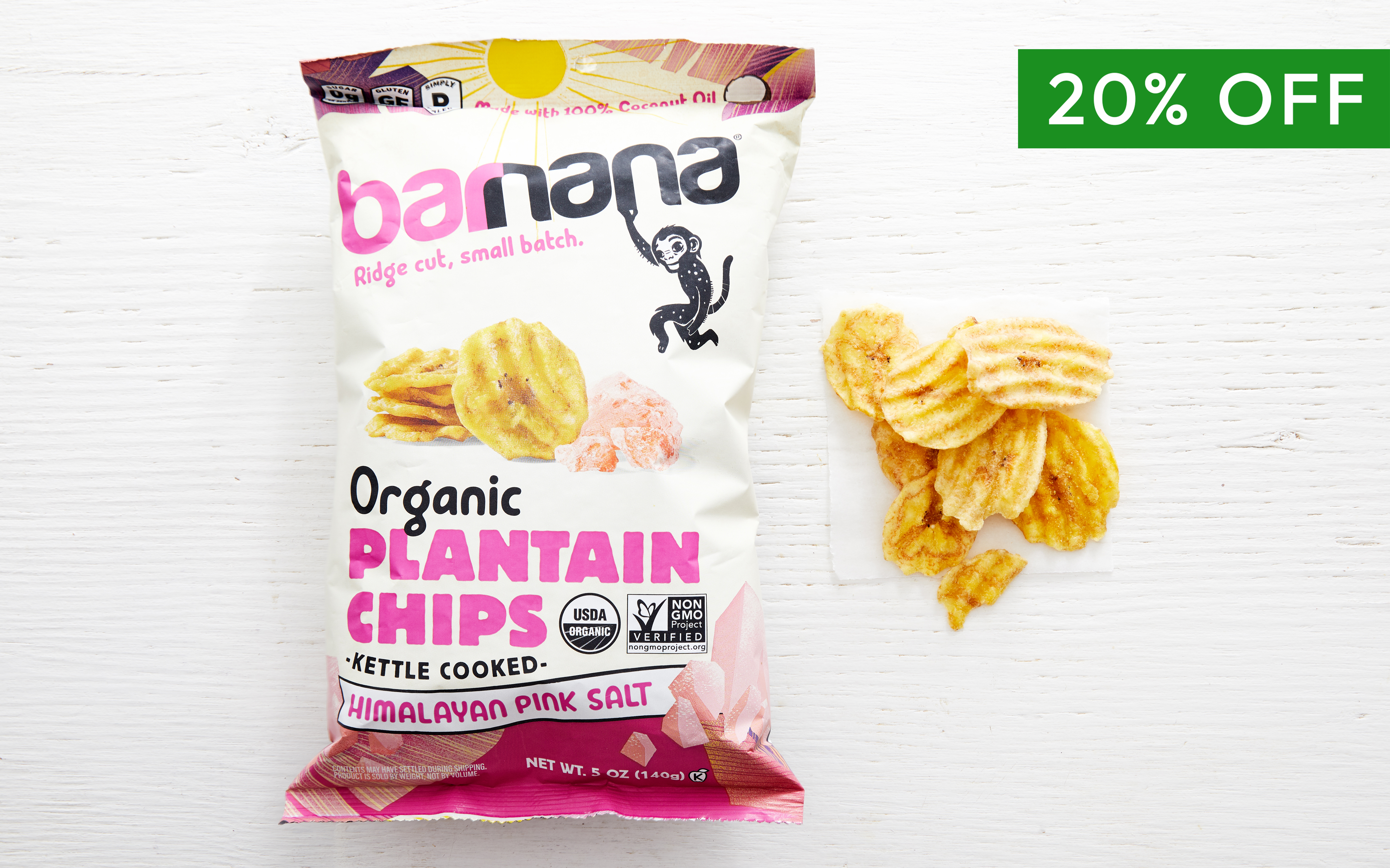 Organic Himalayan Pink Sea Salt Plantain Chips 5 oz Barnana Good Eggs