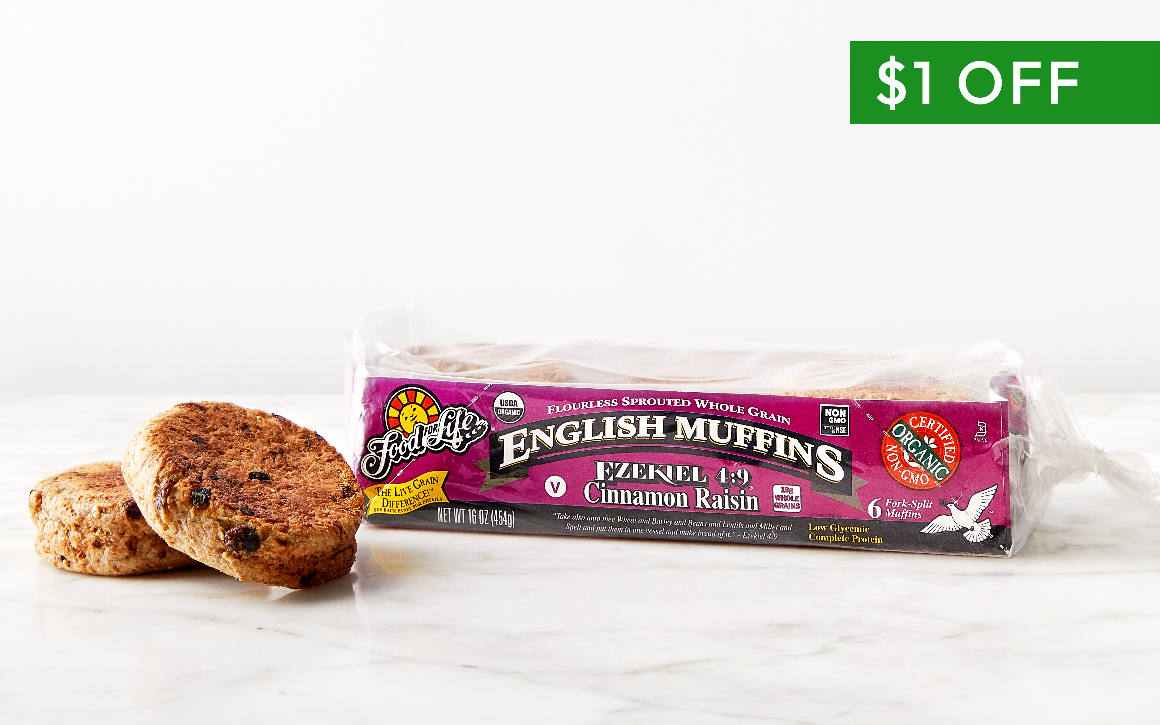 Ezekiel 49 Cinnamon Raisin Sprouted English Muffins 16 oz Ezekiel