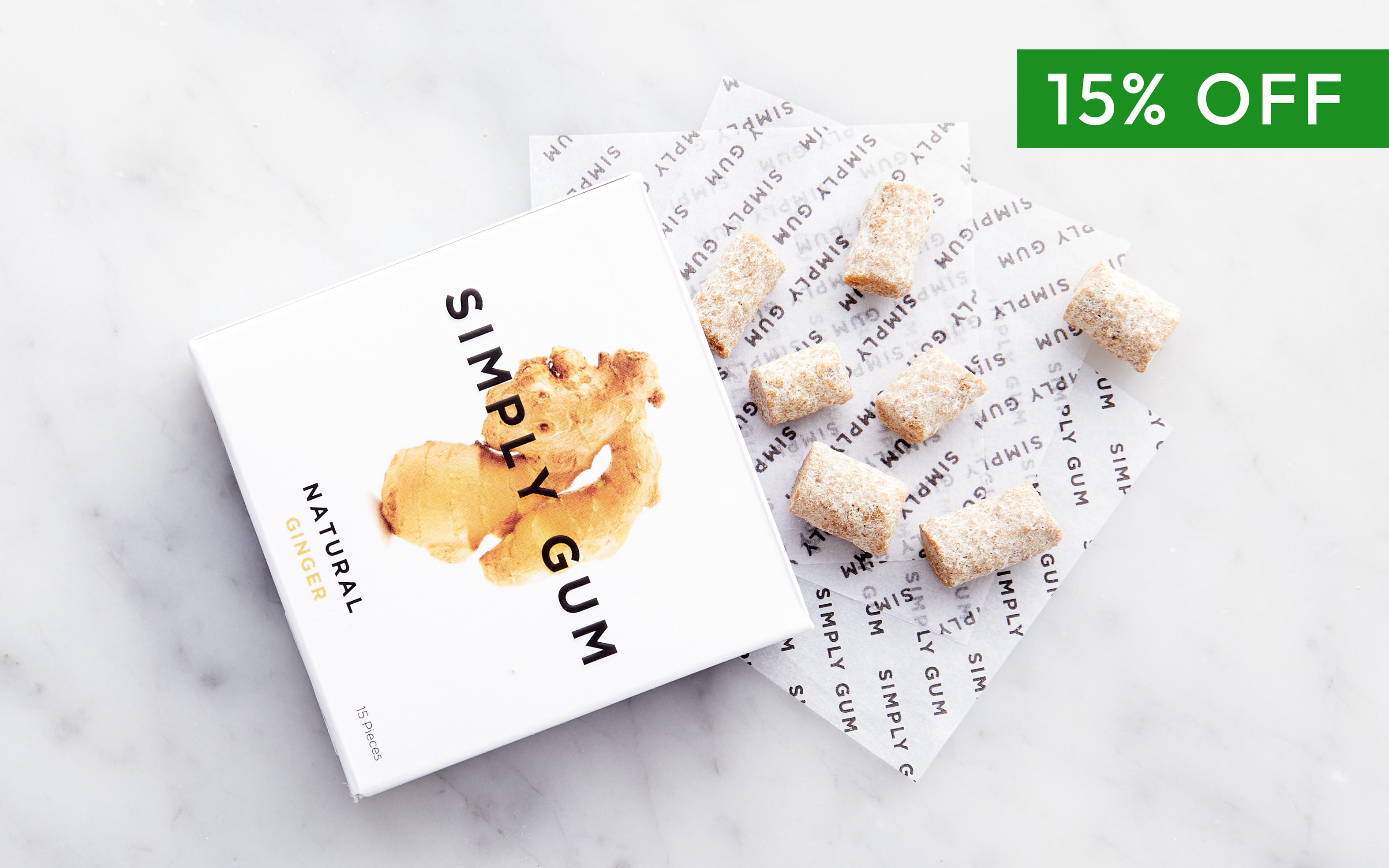 Ginger Gum 15 count Simply Gum Good Eggs