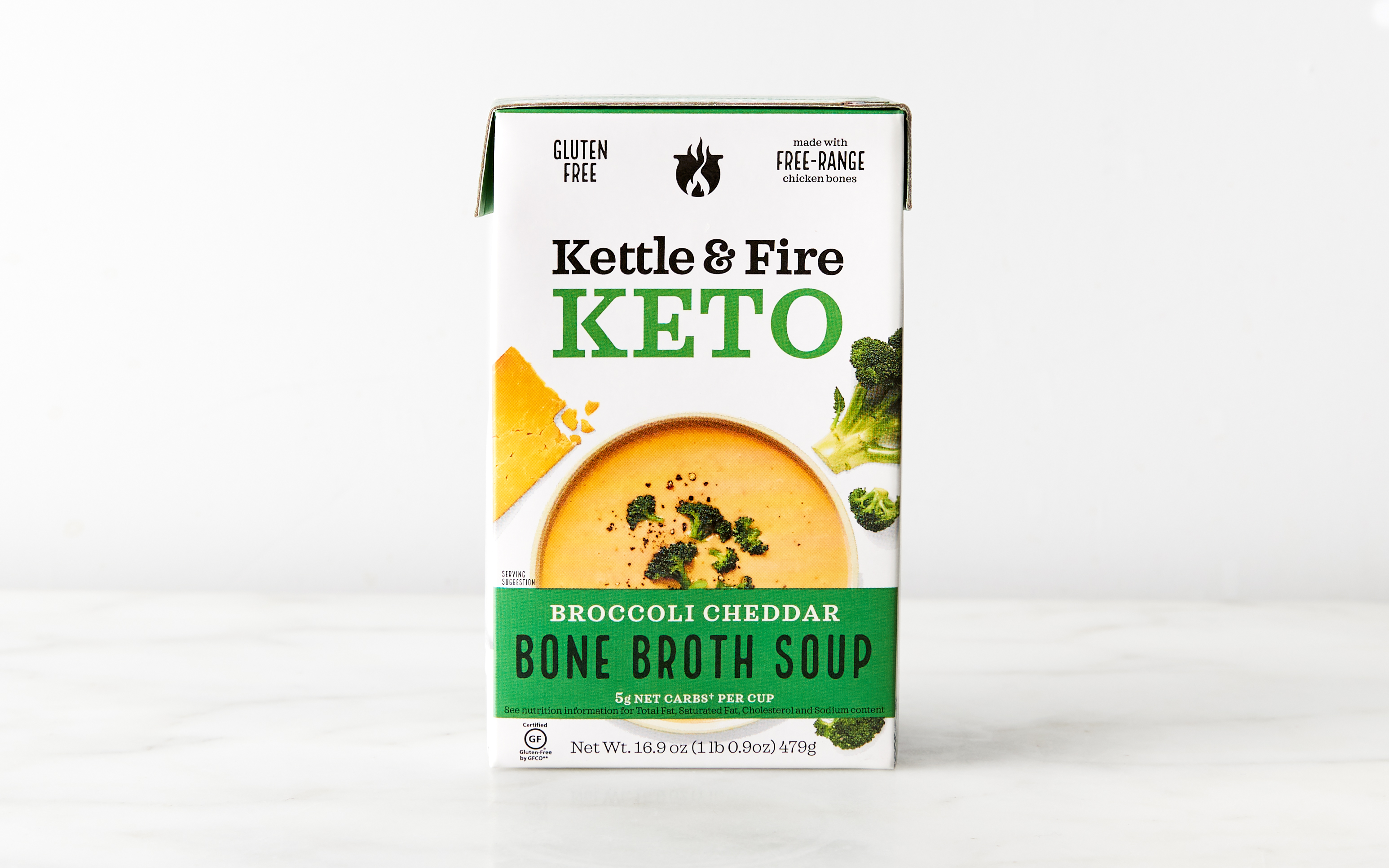 Broccoli Cheddar Chicken Bone Broth Soup 16.9 oz Kettle & Fire